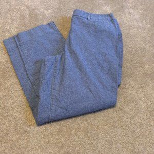Talbots Factory Blue 100% Cotton Cropped Capri Pants Size 6